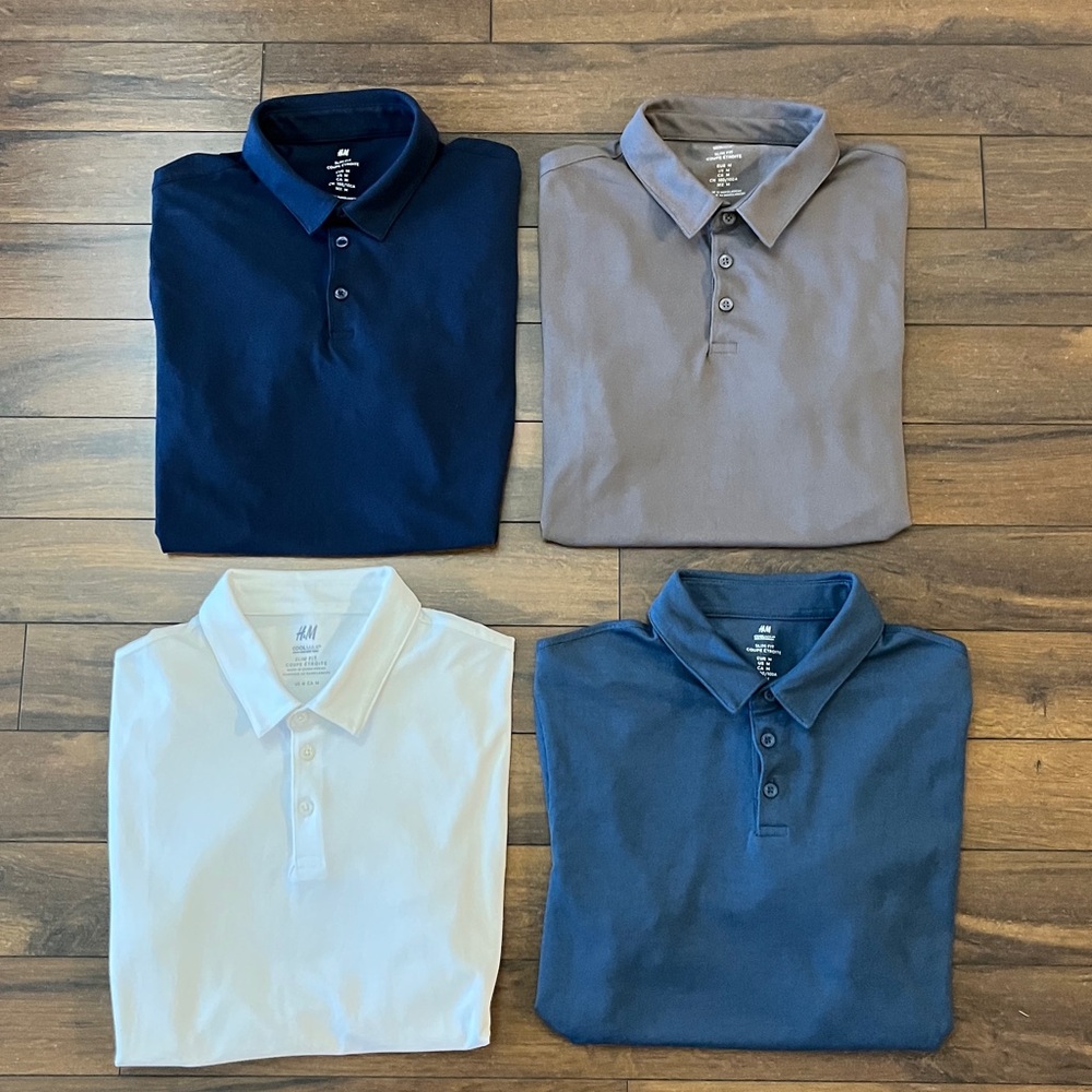 4 H&M Polo Shirts. Size Medium